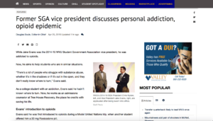 screenshot of opioid epidemic blog posting