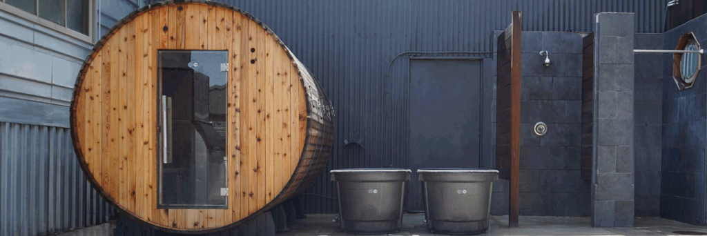 Outdoor Sauna and Ice bath at addiction treatment center